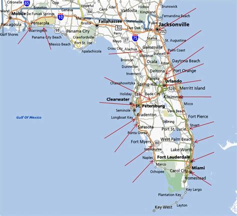 Map of East Coast of Florida